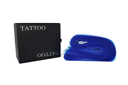 Miniatura 6 de HuoHuo 100 fundas de cordón con clip de tatuaje, fundas de plástico con clip azul, fundas desechables para cable de higiene, una caja de 100 fundas
