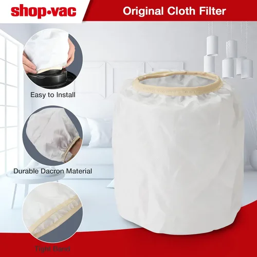 Miniatura 4 de Shop-Vac 90115 Dacron - Filtro de repuesto para la mayoría de aspiradoras Shop-Vac en húmedo/seco de 5 galones y más, 9011500, paquete de 2