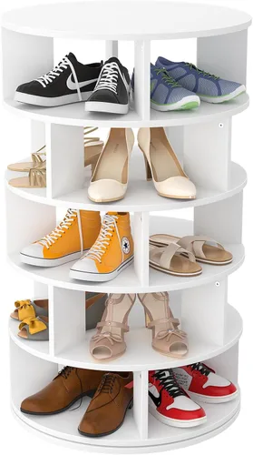 Miniatura 15 de Aheaplus Torre de Estante Giratorio para Zapatos, Zapatero Giratorio de 7 Niveles 360 Estantes Giratorios para Zapatos Organizador para Closet