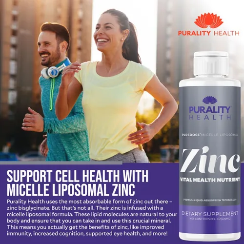 Miniatura 5 de Purality Health Zinc liposomal de 15 mg por porción para apoyo inmunológico - Suplemento de zinc líquido con vitamina E - Bisglicinato de alta