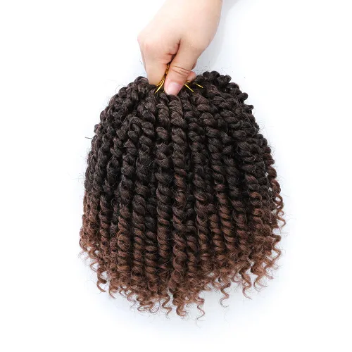 Miniatura 9 de Pelo de ganchillo Passion Twist de 10 pulgadas, 8 paquetes, cabello Passion Twist pre-trenzado, cabello de ganchillo Passion Twist para mujeres 1b