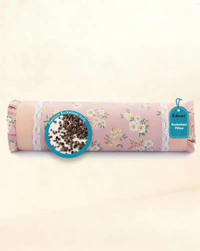 Miniatura 15 de Almohada cervical con relleno de cáscaras de trigo sarraceno para apoyo del cuello y alivio del dolor, almohada cervical cilíndrica para dormir