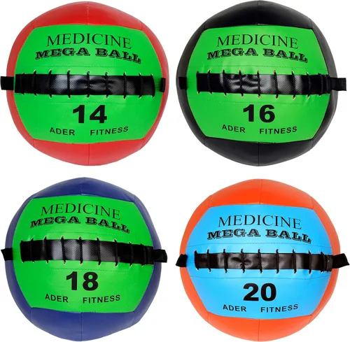 Miniatura 2 de Ader Soft Mega - Juego de pelotas medicinales de 4,6,8,10,12,14,16,18,20,22,25 libras (11 piezas)