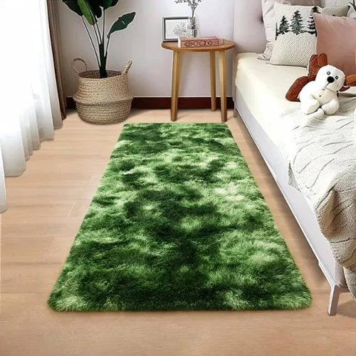 Nuttumico Alfombras de Pasillo Suaves de 2x4 Pies para Dormitorio y Sala de Estar, Alfombra Mullida de Felpa, Alfombras de Área Antideslizantes Tie