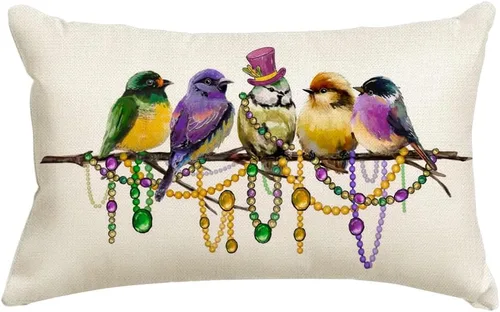 Miniatura 12 de RABUSOFA Fundas de Almohada Navideñas 18x18 Pulgadas Pájaros Decoraciones Navideñas Invierno Fundas de Cojín Decorativo Navidad Pájaros Decoración