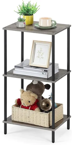 Miniatura 9 de ETELI Mesa auxiliar alta de 3 niveles de 31.6 pulgadas de altura, mesa auxiliar alta con almacenamiento para sofá pequeño, mesa de entrada, mesita