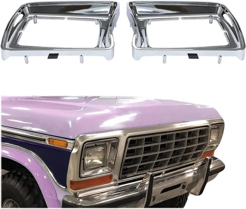 HECASA Par de bisel de faros delanteros compatible con Ford F-100 F-150 F-250 F-350 Bronco 1978-1979 Reemplazo de camión para FO2513115 FO2512114