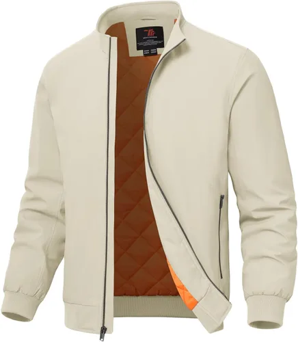 Miniatura 8 de TBMPOY Men's Winter Lightweight Bomber Jackets Water Resistant Fall Casual Windbreakers Quilted Full Zip Windproof Work Coats