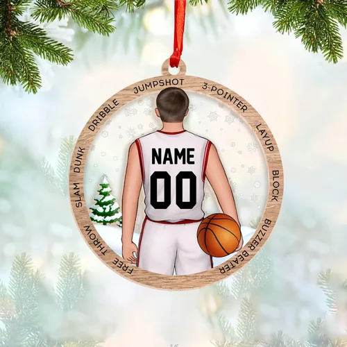 Miniatura 7 de Adorno Personalizado de Baloncesto 2025 - Adorno de Jugador de Baloncesto - Adornos de Árbol de Navidad de Baloncesto - Regalos de Jugador de Bkb 5