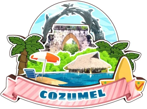Miniatura 15 de Isla Mujeres Mexico - Imán de madera para nevera, colección 3D, madera 3D, hecho a mano, recuerdos de la ciudad, imán para nevera, decoración