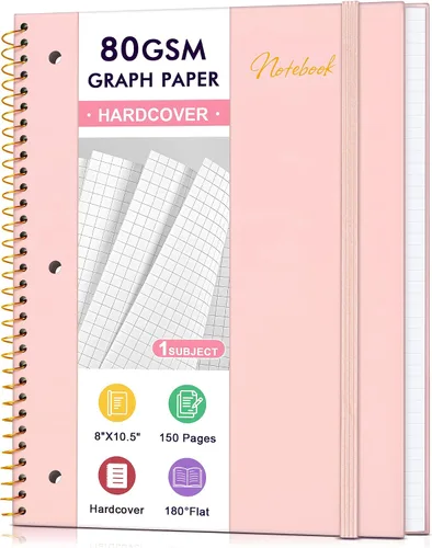 Miniatura 13 de Cuaderno de espiral de papel rayado universitario de 8 x 10-1/2 pulgadas, cuaderno espiral de 1 materia de papel de 80 GSM, páginas perforadas