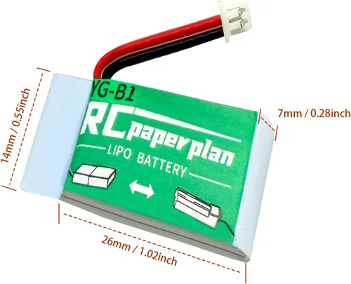Miniatura 7 de HAWK'S WORK 2 baterías Lipo de 3.7 V, batería recargable de polímero de litio de 150 mAh para helicópteros RC Plane Drone todos los modelos