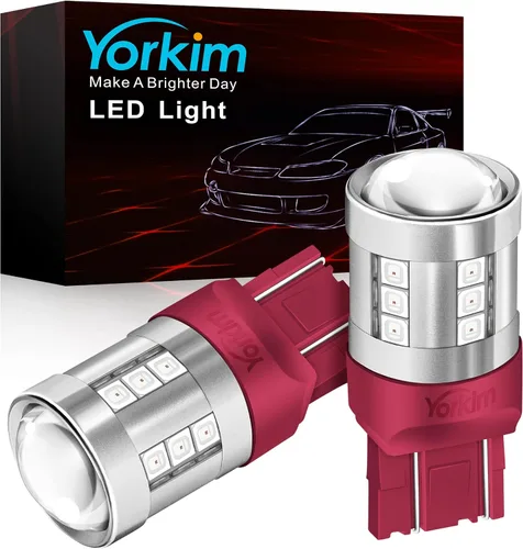 Miniatura 9 de Yorkim Foco led 3157 de color blanco, 6500K de alto brillo 3156 foco led con proyector 3057 3056 3457 4157 foco led de repuesto para luz de giro