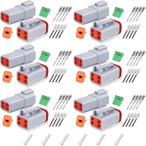 Miniatura 11 de Kit de conectores Deutsch DT de 100 unidades, 2 3 4 6 8 12 pines gris impermeable conector eléctrico con sello y conector de sellado 1 kit 2 3 4 6 8