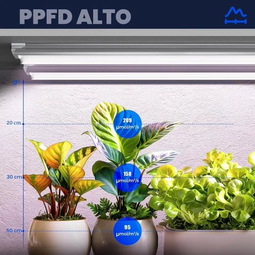 Miniatura 4 de Barrina Luz de cultivo de plantas T8 de 4 pies, 252 W (6 x 42 W, equivalente a 1400 W), espectro completo, lámpara de cultivo LED para cultivo