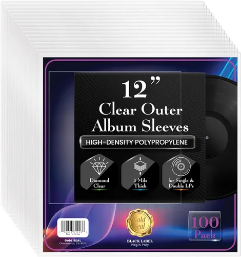 GOLD SEAL Fundas exteriores para discos de vinilo para discos de 12 pulgadas, 3 mil de grosor, protectores de cubierta de discos pesados de alta