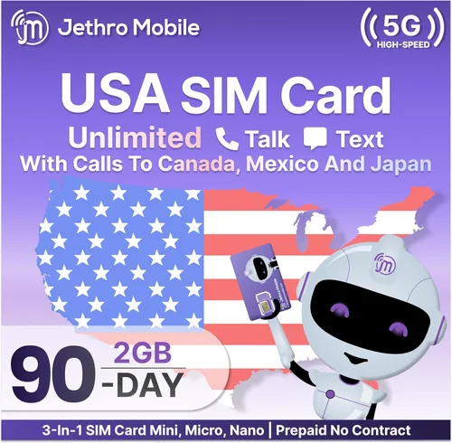 Miniatura 7 de Jethro Mobile Unlimited Talk, texto y datos de alta velocidad de 500 MB, plan prepago de 30 días, funciona con teléfonos celulares mayores, niños