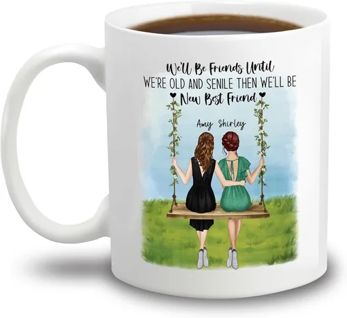 Miniatura 11 de Taza personalizada con texto en inglés "There Are Friends There Is Family And Then There Are Friends That Become Family", taza de café personalizada