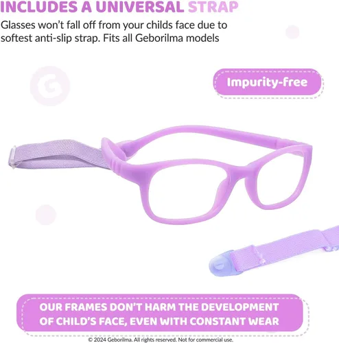 Miniatura 15 de Lentes de marco flexible para niños pequeños, lentes irrompibles para niños de 1 a 3 años, lentes graduados flexibles, marcos de anteojos para niños