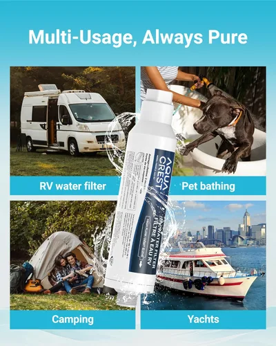 Miniatura 9 de AQUA CREST Filtro de agua para caravana, filtro de agua en línea RV con certificado NSF, reduce el cloro, el mal sabor y el olor, ideal para jardín