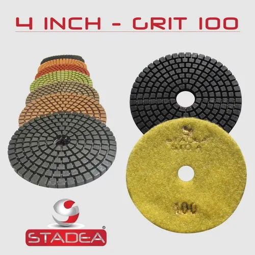Miniatura 12 de Grit 50 4" Diamond Pulir Pads Premium Grado Mojado Flexible 3 MM Alto