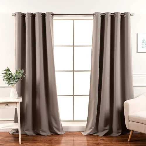 Miniatura 23 de Best Home Fashion Paneles de cortinas opacas con aislamiento térmico de alta calidad para tratamiento de ventanas, para dormitorio, acero inoxidable