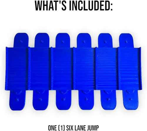 Miniatura 2 de 6 carriles de salto Compatible con el juego de pista de carreras de 6 carriles Super Hot Wheels Parada de 6 carriles (Azul)