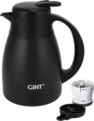 GiNT Jarra térmica de café de acero inoxidable, dispensador de agua y bebidas al vacío de doble pared, retención de calor de 12 horas, 34 onzas/1.0
