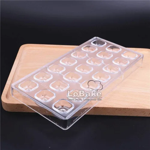 Miniatura 4 de 21 cavidades cóncavas forma de cubo cuadrado policarbonato PC molde de chocolate molde de cubitos de hielo chocolate dulces hacer moldes
