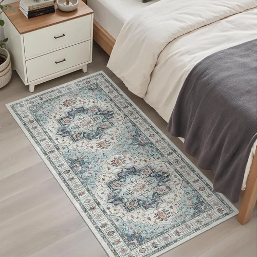 Miniatura 433 de Madane Tapete lavable de 2 x 10 pies para pasillo, cocina, recibidor, clásico, suave, antideslizante para interiores, casa de campo, baño, sala