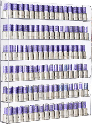Miniatura 8 de AMT - Estantes acrílicos para esmalte de uñas para pared. Pantalla transparente de esmalte de uñas. Organizador de aceites esenciales. Capacidad