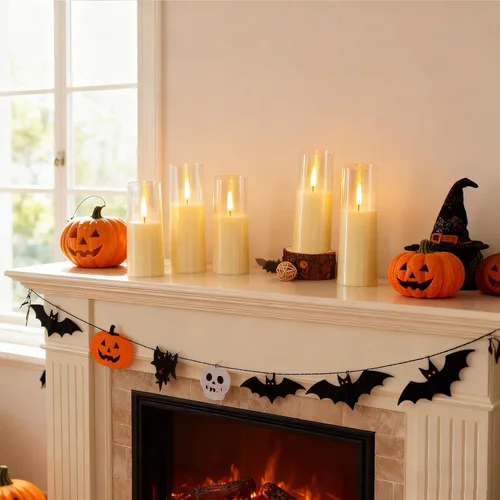 Miniatura 8 de MUMCHASI 8 piezas de velas sin llama, velas operadas por batería, velas LED parpadeantes con control remoto, llama danzante realista, diseño