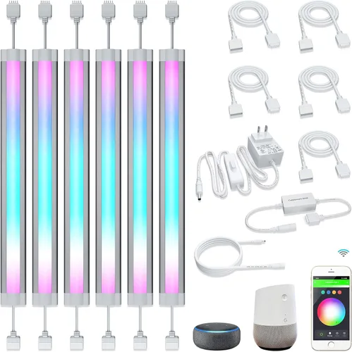 Miniatura 7 de Ligts LED inteligentes para debajo del gabinete, RGB multicolor, compatibles con Alexa, Google Home controlada por voz debajo de la encimera