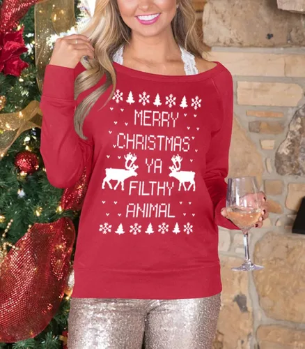Miniatura 4 de Spadehill Sudadera de manga larga para mujer de Navidad