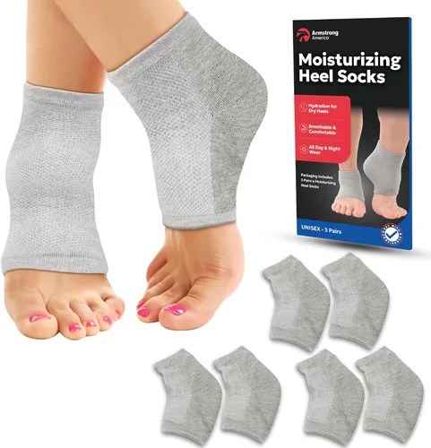 Miniatura 18 de Calcetines hidratantes para hombres y mujeres Tratamiento de talón agrietado con aloe vera Removedor de callos en los pies Calcetines de aloe