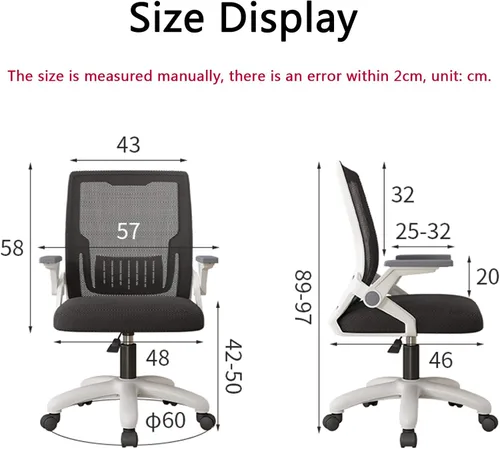 Miniatura 7 de Cómoda silla giratoria de oficina, silla de escritorio ergonómica, silla de computadora de malla, soporte lumbar, moderna silla giratoria ajustable