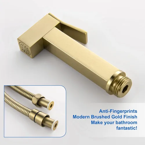 Miniatura 8 de SHAMANDA - Pulverizador de bidé de agua caliente para inodoro con válvula de montaje en latón caliente y fría, juego de accesorio de bidé manual