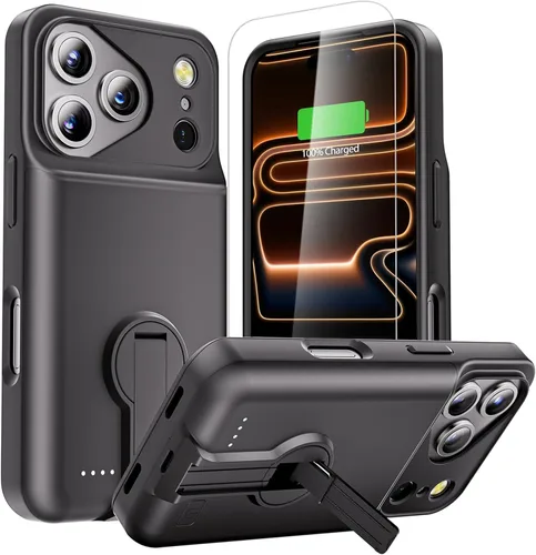 Miniatura 8 de GIN FOXI Funda de batería para iPhone 17, cargador de estuche recargable con soporte de 8500 mAh de carga rápida ultradelgada ligera y potente, caja