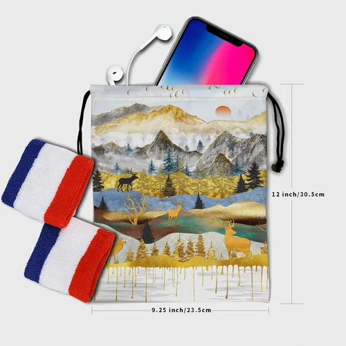 Miniatura 174 de Bolsa de agarre de gimnasia de piel de animal, bolsa de gimnasia con cordón ajustable, bolsa de cuerda para fauna silvestre, Mariposas Galaxy