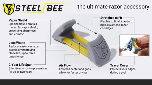 Miniatura 3 de Razor Saver Cubierta de afeitar antioxidante Extensor de vida de la hoja Protector de cartucho de viaje Accesorio para evitar la corrosión