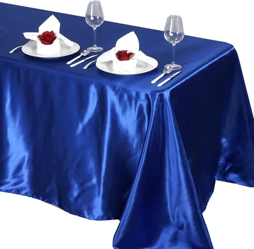 Miniatura 8 de BalsaCircle Mantel rectangular de satén beige de 90 x 132 pulgadas para mesa de boda, fiesta, recepción, eventos, cocina y comedor