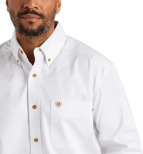 Miniatura 3 de ARIAT Solid Twill Classic Fit Shirt-Mens Long Sleeve Western Button-Down