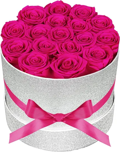 Miniatura 26 de Prifroti 17 flores en una caja de gamuza de lujo, regalos de cumpleaños para mujeres, flores preservadas, regalo de rosas para el día de la madre