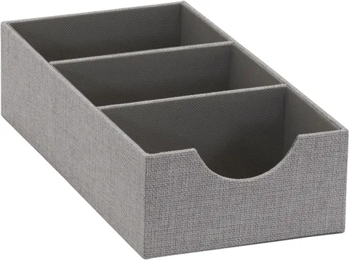 Household Essentials Gris 727-1 Caja Organizadora de Cajón Profunda de 3 Secciones para Almacenamiento | 12 pulgadas x 6.13 pulgadas x 3.13 pulgadas