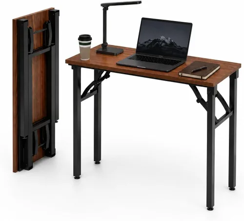 Miniatura 26 de Frylr Pequeño escritorio plegable para computadora, mesa portátil de 35.8 pulgadas para manualidades y estudio, escritorio ligero para espacios