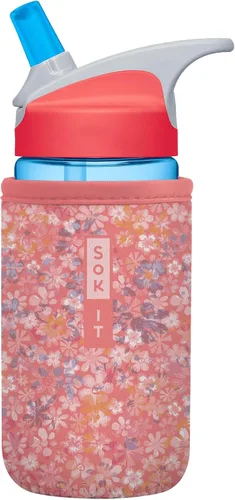 Miniatura 12 de Sok It BotlSok Funda para botella de agua con cubierta de neopreno aislante (Floral abstracto, se ajusta a CamelBak o Nalgene de 12 onzas)