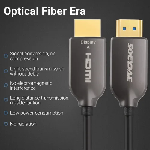 Miniatura 3 de SOEYBAE Cable HDMI de fibra óptica 4K de 30 pies, ultra alta velocidad de 18 Gbps, compatible con HDCP 2.2, ARC, 4K UHD, HD 1080p, cable