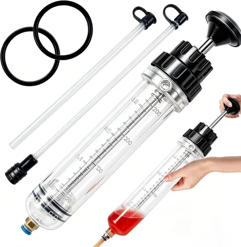 Extractor de líquido de 200 CC para aceite, gasolina y dirección asistida, líquido de frenos, jeringa multiusos para transferencia de líquidos y