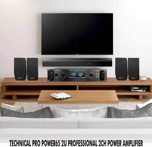 Miniatura 6 de Technical Pro Sistema de PA portátil profesional de 6000 vatios, amplificador de potencia estéreo digital de 2 canales con ventiladores de doble