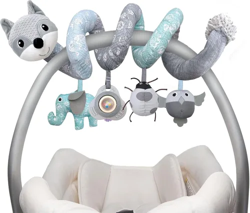 Miniatura 10 de MONSTIME Juguetes de asiento de automóvil, juguetes de bebé de alto contraste en blanco y negro para recién nacidos, juguetes para cochecitos